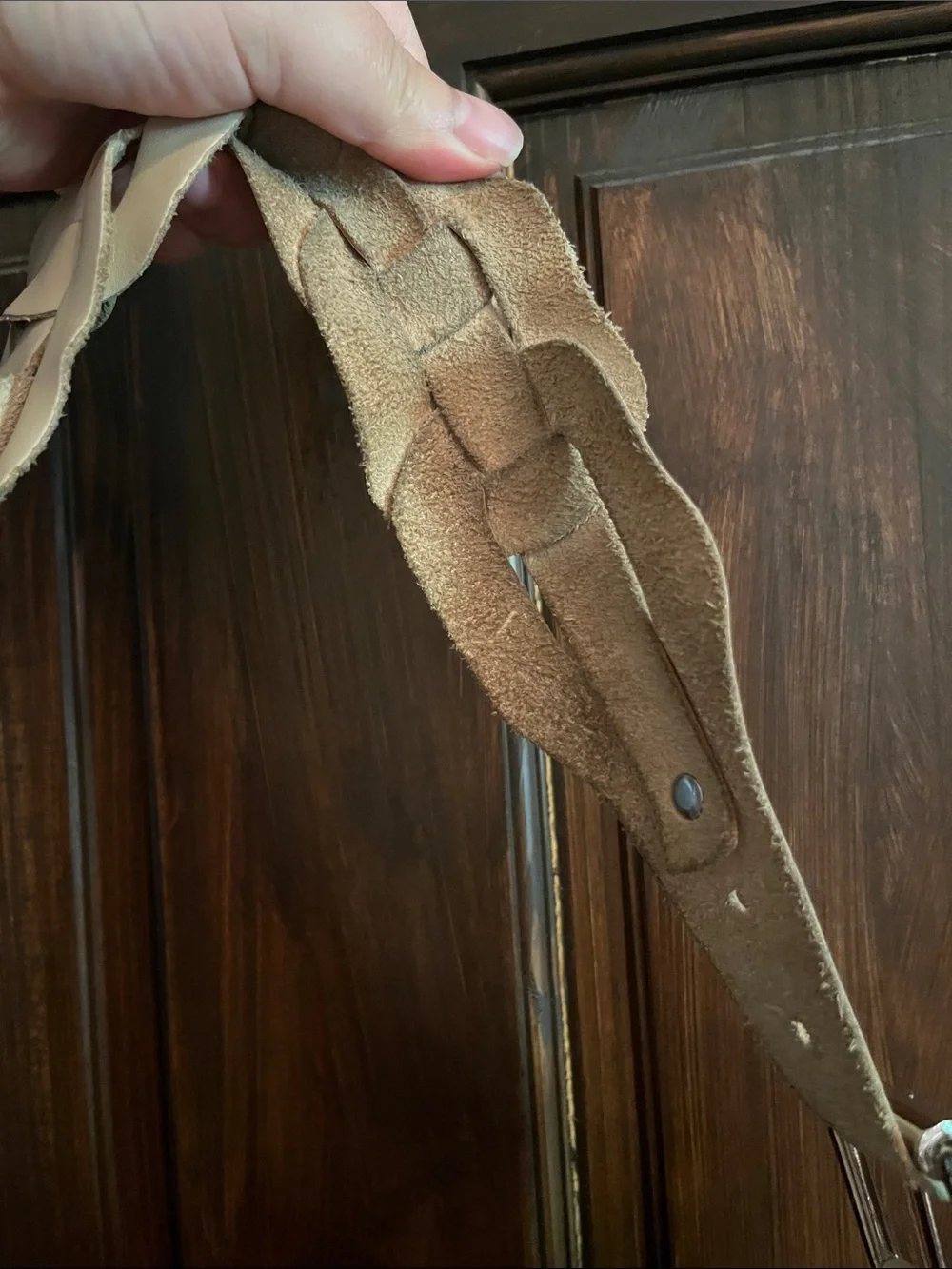 Carmen Steffens Leather Tassel Beige Hobo Purse